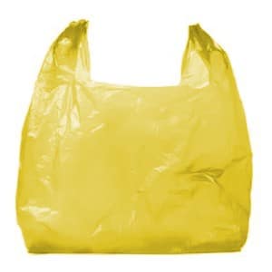 Желтый полиэтиленовый пакет с ручками в Саратове - купить оптом от производителя ПК Котово Полимер